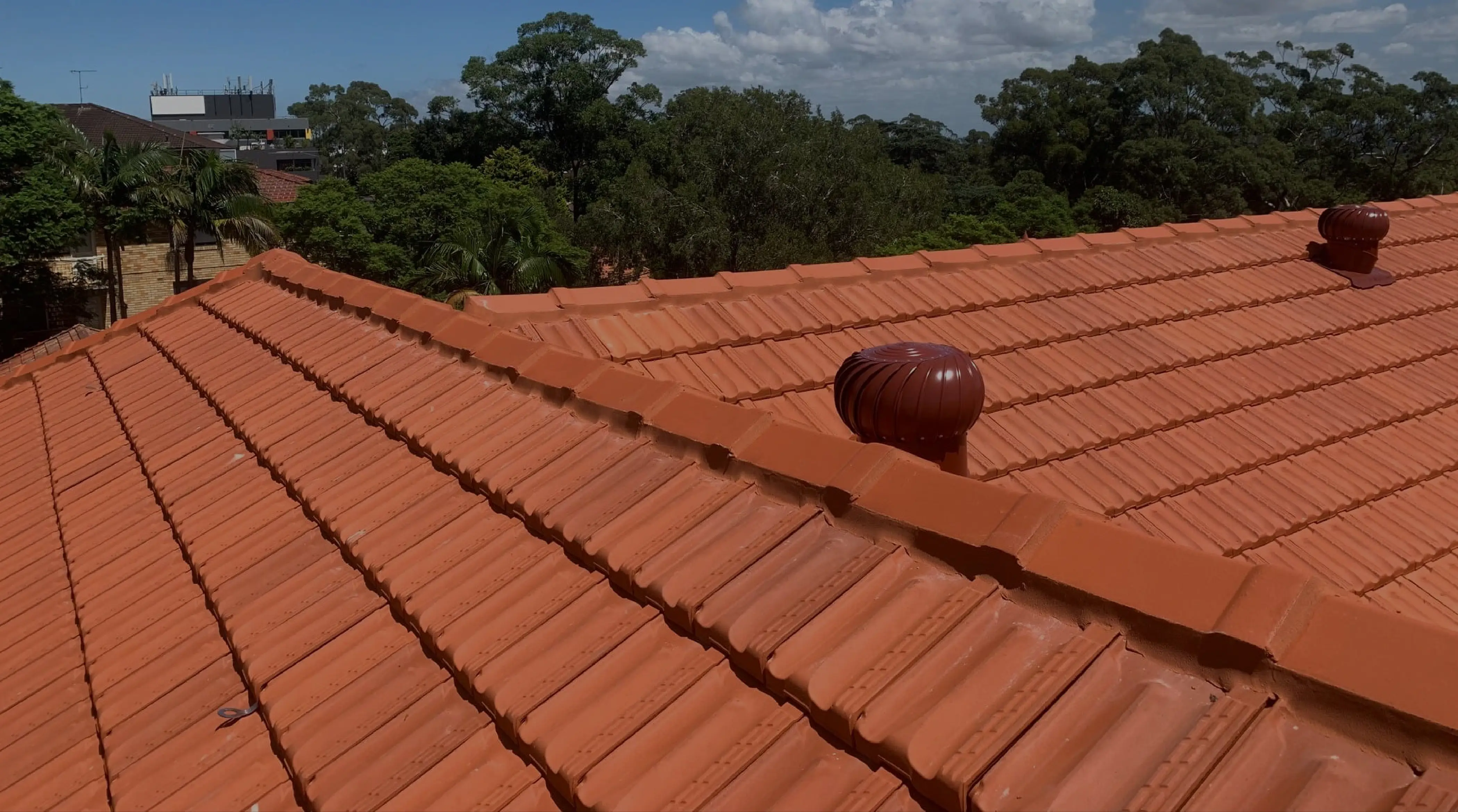 Tile roof installation project